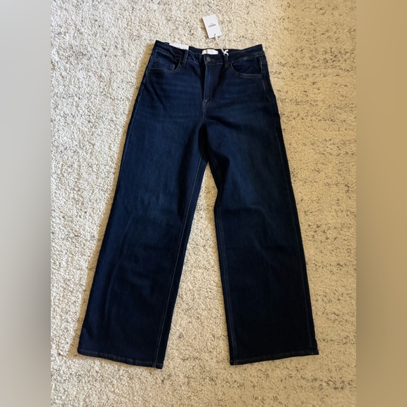 Vervet Olivia High Rise Ultra Wide Leg Stretch Jean Sz 31 Sparkle Dark Wash - Picture 6 of 11